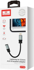 Кабель-переходник ET-OT50 Jack 3.5mm (F) на Lightning (M) - Фото 2