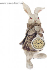 Фигурка-часы настольные «Белый кролик в камзоле» - Фото 1