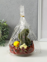 Фигурка пасхальная «Зайчик с цыплятами на лужайке с забором» - Фото 4