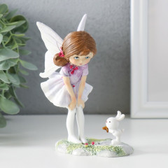 Фигурка «Девочка-бабочка с зайчиком на полянке» - Фото 1