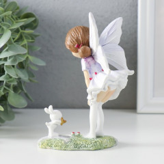 Фигурка «Девочка-бабочка с зайчиком на полянке» - Фото 2