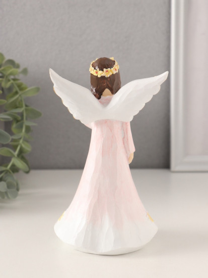 Фигурка «Девушка-ангел в нежно-розовом платье, с букетом»