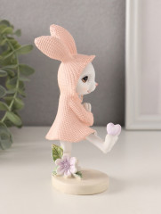 «Зайка в вязаном розовом платьице, сердечко на лапе» - Фото 2
