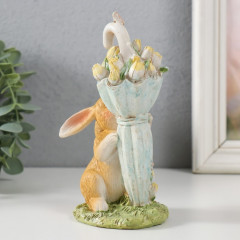 Фигурка «Зайка у зонта с тюльпанами» - Фото 2