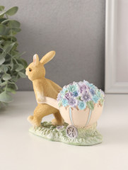 Фигурка «Зайчик с тележкой роз и незабудок» - Фото 2