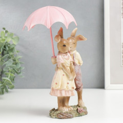 Фигурка «Зайчики под зонтом: романтика» - Фото 1