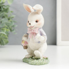 Фигурка «Нарядный зайчик с корзиной цветов на полянке» - Фото 3