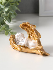 Фигурка «Спящий белоснежный ангел с золотыми крыльями» - Фото 3