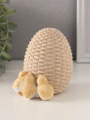 Фигурка «Цыплята у плетёного яичка» - Фото 2