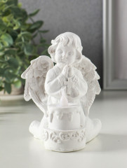Фигурка светящаяся «Белоснежный ангел с двухъярусным тортом» - Фото 1