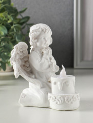 Фигурка светящаяся «Белоснежный ангел с двухъярусным тортом» - Фото 2