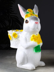 Фигурка-подставка для мелочей «Зайка с корзинкой кашпо» - Фото 4