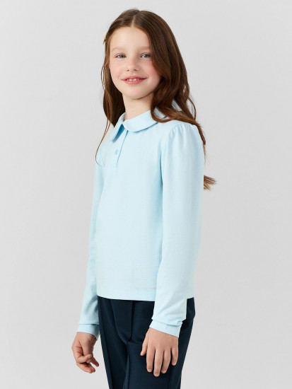 Лонгслив-поло для девочек