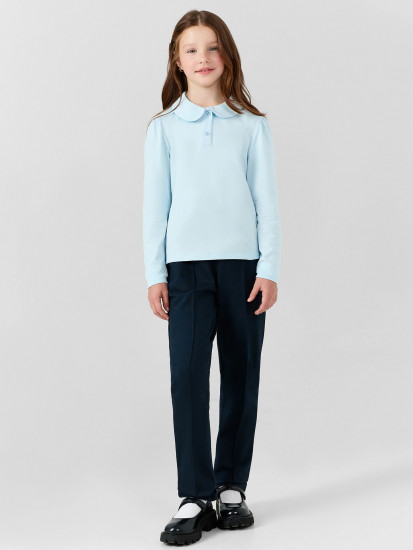 Лонгслив-поло для девочек