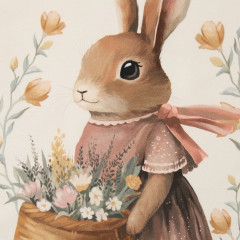 Полотенце кухонное «Зайчик с корзинкой» - Фото 2