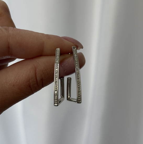 Серьги из серебра с бриллиантами