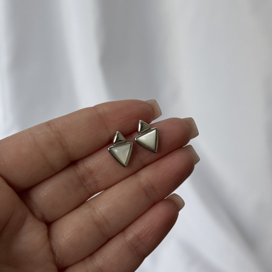 Серьги-пусеты из серебра с перламутрами