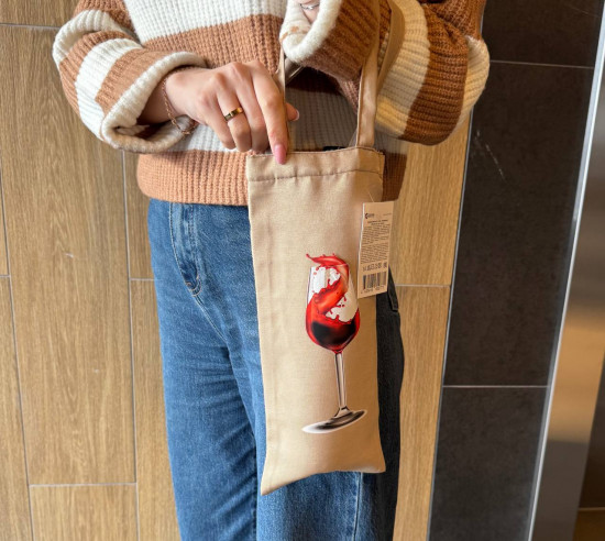 Сумка-шоппер с рисунком «Бокал вина»