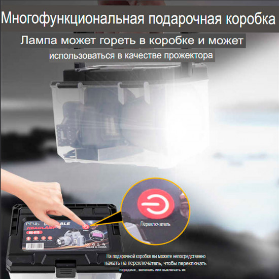 Фонарь налобный для отдыха, путешествий, рыбалки Handel HX-916S