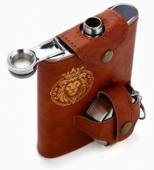 Фляжка со складной стопкой в чехле «Лев» - Фото 3