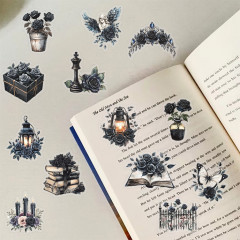 Наклейки и стикеры черные цветы и розы - Фото 1