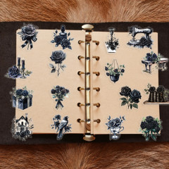 Наклейки и стикеры черные цветы и розы - Фото 2