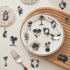 Наклейки и стикеры черные цветы и розы - Фото 3