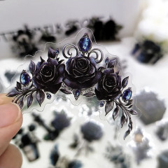 Наклейки и стикеры черные цветы и розы - Фото 4