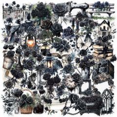 Наклейки и стикеры черные цветы и розы - Фото 6