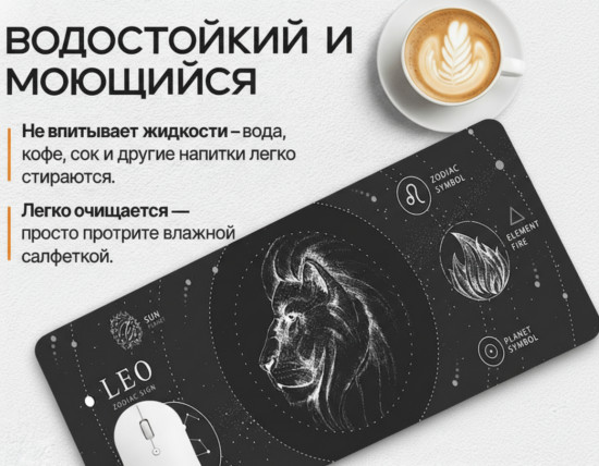 Коврик для мыши и клавиатуры «Leo Essence. Лев»