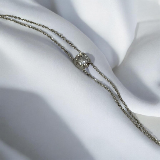 Браслет из серебра с цирконием