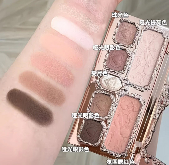 Тени для век «Flower knows Strawberry Cupid», оттенок 01 Honey Canele-Earthy neutrals