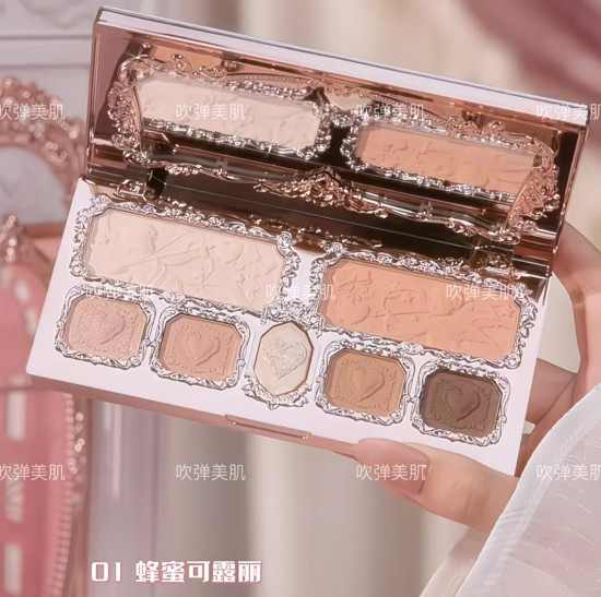 Тени для век «Flower knows Strawberry Cupid», оттенок 01 Honey Canele-Earthy neutrals