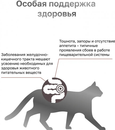 Корм для кошек для кошек при запорах, нарушениях пищеварения и профилактики образования волосяных комочков