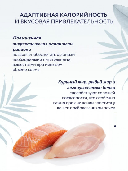 Сухой диетический корм для кошек для поддержания функции почек при хронической и острой недостаточности