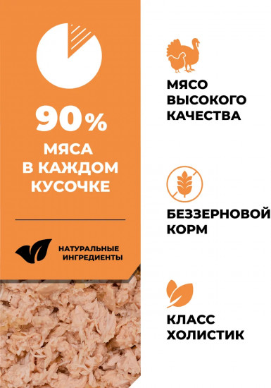 Корм влажный беззерновой для стерилизованных кошек с курицей и индейкой в соусе «Chicken & Turkey In Souce»