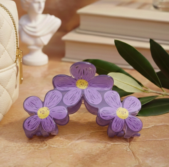 Заколка-краб для волос «Летние цветы»