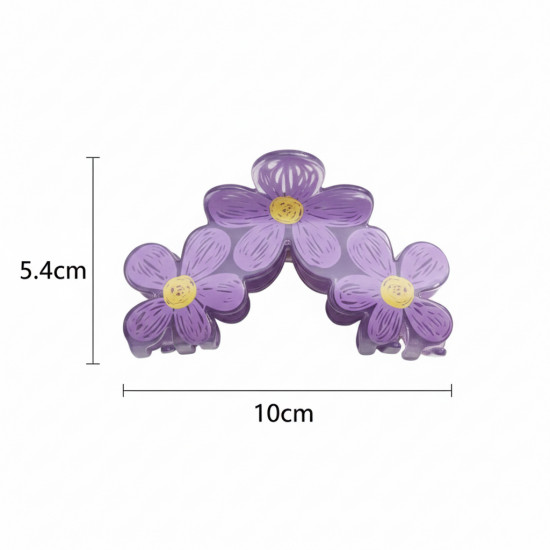Заколка-краб для волос «Летние цветы»