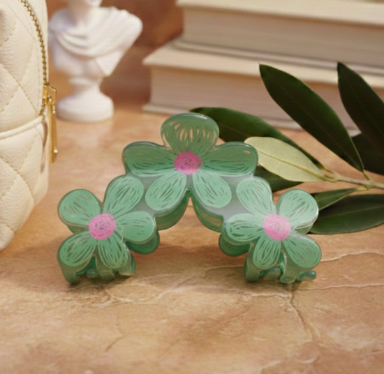 Заколка-краб для волос «Летние цветы»