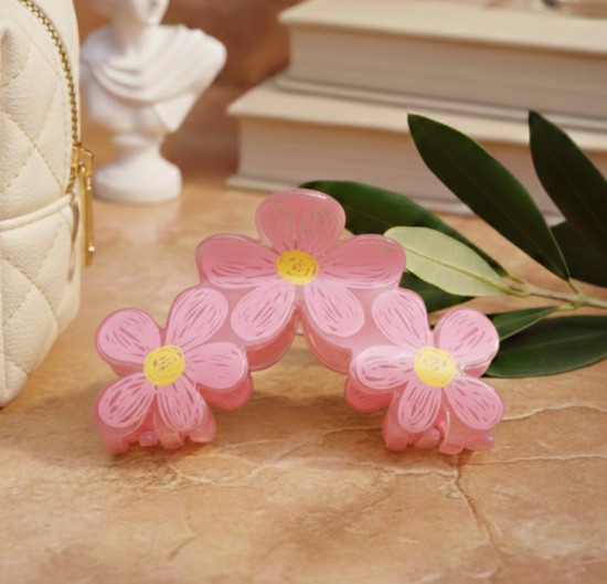 Заколка-краб для волос «Летние цветы»