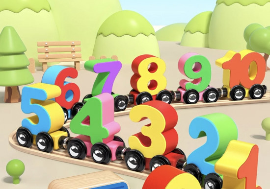 Деревянный поезд-конструктор «Учим цифры»