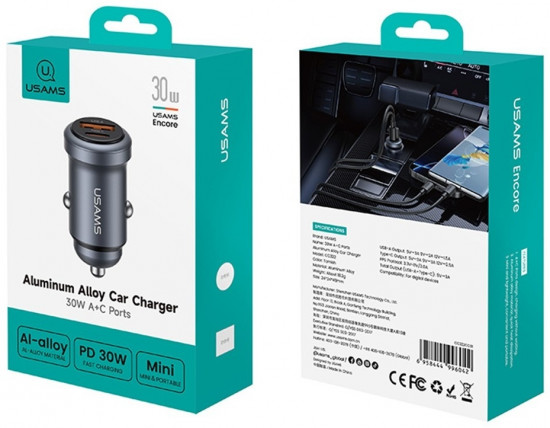 АЗУ Usams CC322 30W 1xUSB+1xType-C порты