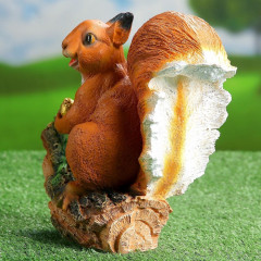 Садовая фигура из полистоуна «Белочка с орешком на пне» - Фото 6