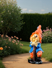 Садовая фигура из полистоуна «Гном с мотыгой» - Фото 2