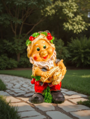 Садовая фигура из гипса «Гном с охапкой дров» - Фото 2