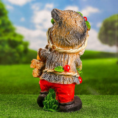 Садовая фигура из гипса «Гном с охапкой дров» - Фото 6