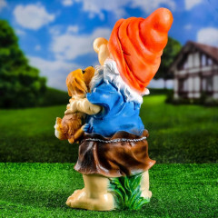 Садовая фигура из полистоуна «Гном с собачкой» - Фото 5