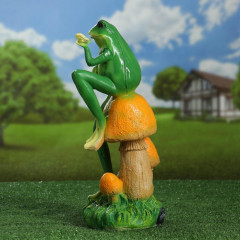 Садовая фигура из полистоуна «Лягушка с бабочкой» - Фото 7