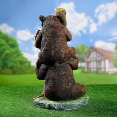 Садовая фигура из полистоуна «Медведь «Давай дружить!«» - Фото 9