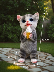 Садовая фигура из полистоуна «Котёнок с мороженым» - Фото 1